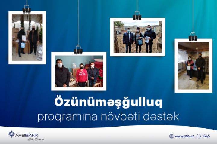 “AFB Bank” Özünüməşğulluq proqramı çərçivəsində daha 4 vətəndaşa dəstək oldu!